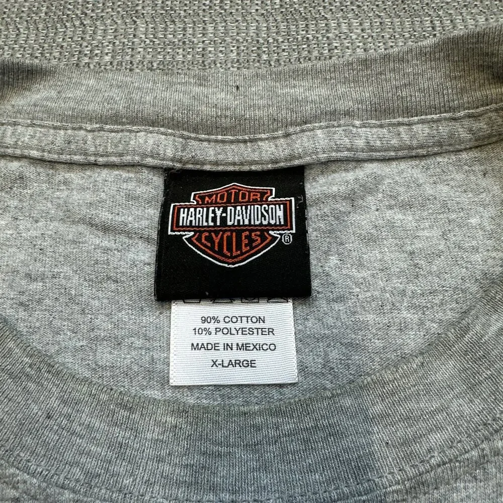 Harley Davidson Shirt Mens XL‎ Grey Classic Bar Shield Logo Pullover Motorcycle